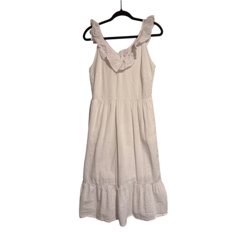 Vineyard Vines for Target Dress Womens Small White Excellent Seersucker Ruffle - Picture 2 of 7
